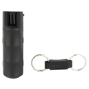 Security Equipment SABRE RED USA HARDCASE 0.54oz CLM BLACK Keyring Self Defense Spray - 10ft Range, 25 Shots