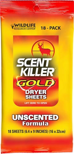 Wildlife Research Scents WR Scent Killr Gold Dryer Sheets 18 Pack