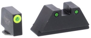 AmeriGlo GL252 Optic Sight Set Glock XL Tall Green Tritium LumiGreen