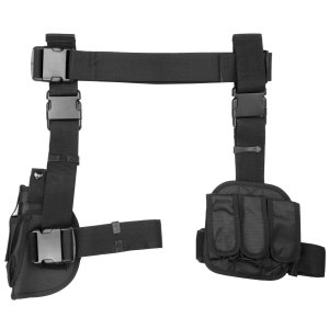 NcSTAR CV2908 Drop-Leg Holster Right-Hand Triple Mag Pouch Black Nylon