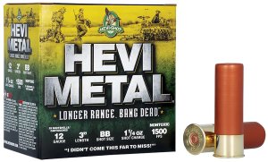 HEVI-Shot HS38088 12 Gauge 3 In 1 1/4oz BB 1500fps 25/Box