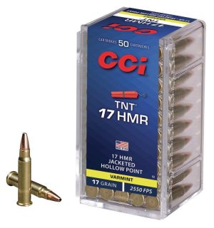 CCI TNT Rimfire Ammunition .17 HMR 17 gr JHP 2550 FPS 2000/ct Case