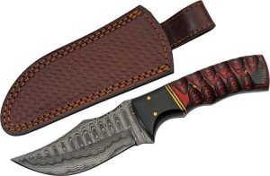 SZCO Supplies Rite Edge DM1288 4In Buffalo Horn Damascus Knife