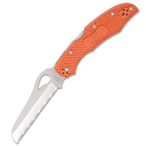 Spyderco Cara Cara 2 Rescue Orange 3.88 Serrated Folding Knife