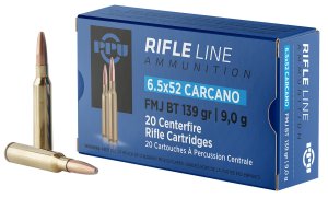 Prvi Partizan PP6CF 6.5x52 Carcano 139gr FMJ BT Rifle Ammo 20/Box