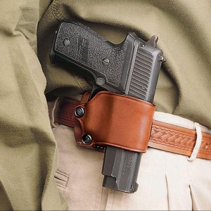 DeSantis Yaqui Slide Holster RH Leather Large Tan for DA Autos