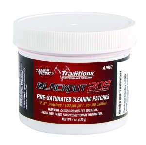 Traditions A1940 Cleaning Patches 45/54 Caliber Cotton 100 Per Jar