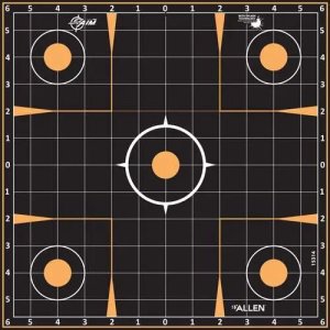 Allen EZ Aim Splash Sight-In Target 12x12 5pk - Self-Adhesive, Orange/Black