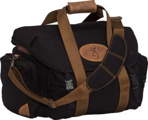 Browning Lona Canvas/Leather Range Bag 19"Wx11.5"Hx13"D Black/Brown