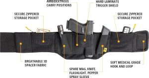 Mission First Tactical H6-BB-1 Belly Band Holster 26-52" Waist Black