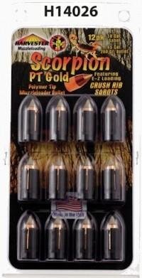 Harvester H14026 Scorpion 50 Cal 260gr .451 Poly Tip Sabot 12-Pack