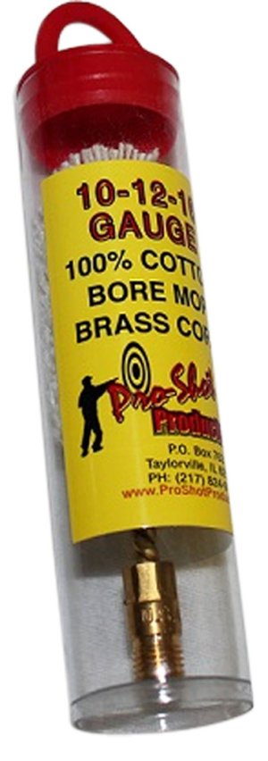 Pro-Shot Shotgun Bore Mop 100% Cotton Brass Core 10-16 Ga 5/16-27 Thread