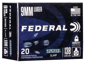 Federal Premium Syntech Defense S9SJT1 9mm 138gr JHP 20 Rounds