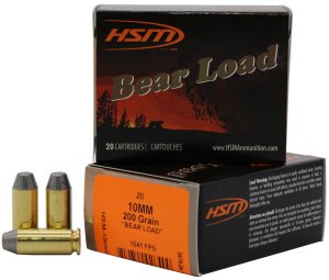 HSM Ammunition Bear Load 10mm Auto 200 gr 20 rd Round Nose Flat Point