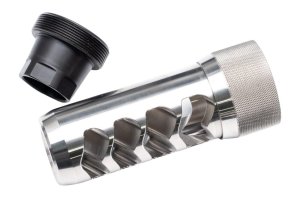 Area 419 419-SW-6.5-SS-5824 Sidewinder Muzzle Brake 6.5mm Stainless 5/8-24