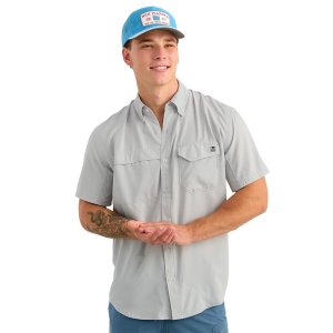 Huk Tide Point Short Sleeve Button Down Shirt Seagull L H1500171-059-L