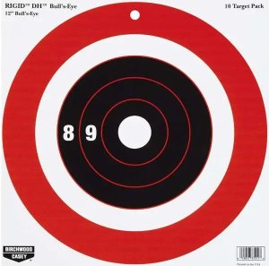 Birchwood Casey Rigid Bullseye Tagboard 12" x 12" Black/Orange 10 Pack