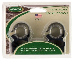 Weaver 49523 Detachable See-Thru Rings 1 In Matte Black