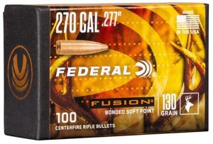 Federal Premium Fusion FB277F2 270 Caliber 130gr Soft Point Bullets 100/Box