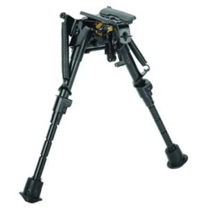 Caldwell XLA Adjustable 6-9" Non-Pivot Bipod, Lightweight Aluminum, Black, Sling Swivel Stud Mount