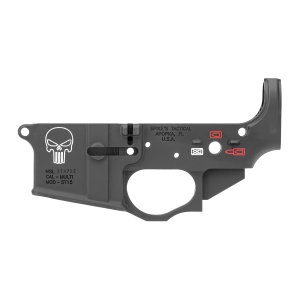 SPIKE'S TACTICAL Stripped Lower 5.56/.223 Rem Punisher Logo Color Filled