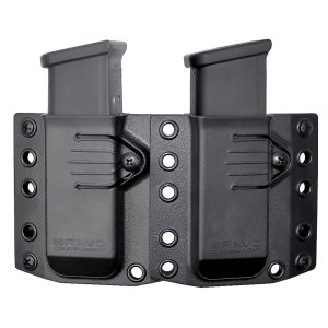Bravo Concealment BC60-2003 Double Magazine Pouch 1.5 In Belt Loops Black