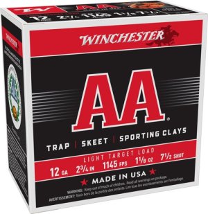 Winchester AA 12GA 1-1/8OX 7.5 1145FPS Shotgun Ammo