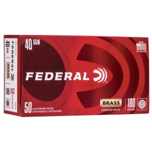 Federal WM5223 Champion Training 40 S&W 180 gr Full Metal Jacket (FMJ) 50 Per Box/ 20 Cs