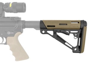 Hogue 15350 OverMolded Collapsible Buttstock Tan Rubber AR-15 M4 FDE