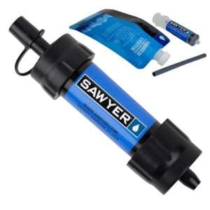 Sawyer MINI Blue Water Filtration System: Lightweight, 0.1 Micron Absolute Filter, 100,000 Gallon Capacity