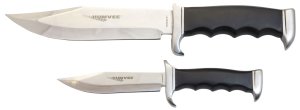 Humvee HMVBC02BK Bowie Knife Set 12.5in 8.5in Stainless Steel Black Pakawoo