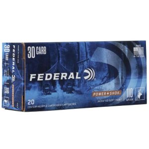 Federal Power-Shok 30 Carbine 110 Grain Soft Point RN 20 Rounds