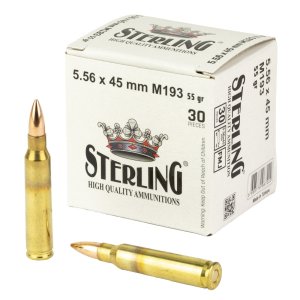 Sterling M193 5.56x45mm NATO 55 Grain Full Metal Jacket 30 Round Box