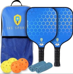 TKG Sports TKGTKGPKLFIBR Fiberglass Pickleball Set Carry