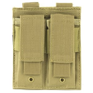 NcSTAR VISM Double Pistol Magazine Pouch Tan MOLLE Open-Top