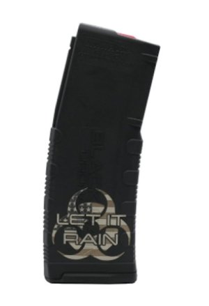 Black Rain Ordnance BROMG30LTITRN 30RD Mag Laser Engraved "Let It Rain