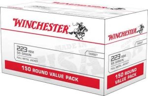 Winchester USA .223 Remington 55 Grain FMJ 150rd Case Rifle Ammo (USA223L1)
