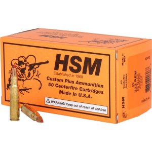HSM HSM-222-8-N Varmint Ammo 222 Rem V-Max 50gr 50rd 3100fps