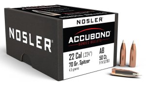 Nosler AccuBond Hunting .224 70 gr Spitzer Point 50 Per Box 53780