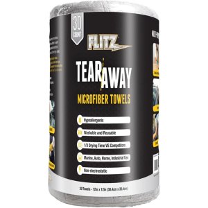 Flitz Tear-Away Microfiber Cloth Rolls 12x12 30/ct