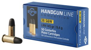Prvi Partizan PPH38SW 38 S&W 145 Grain Lead Round Nose 50 Rounds