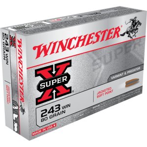 Winchester X2431 .243 Winchester 80 Grain Jacketed Soft Point 20 Rounds