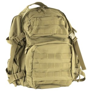 NcStar CBT2911 Tactical Backpack, 18"x12"x6", Nylon, Tan, MOLLE, Hydration
