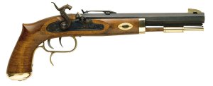 Traditions P1100 Trapper SAO 50 Cal #11 Percussion 9.75" 1rd Blued Frame & Barrel Hardwood Grip