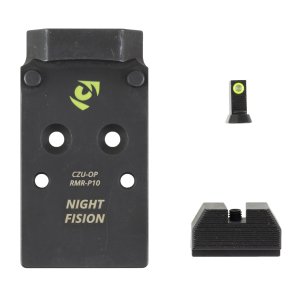 Night Fision Optic Plate Backup Sight Combo Yellow Front Night Sight