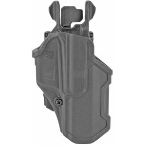 Blackhawk 410713BKR T-Series L2C Holster, Right Hand, Black Polymer, Glock 21/37/20/38, OWB Carry, Thumb-Activated Retention