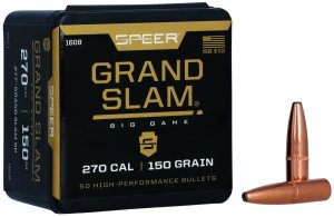 Speer Grand Slam 1608 .277 Caliber 150 Grain Soft Point Bullets 50 Count