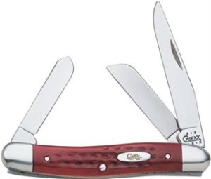 Case Stockman 3-Blade Folding Knife 3.5" Red Bone