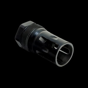 Method Dynamics 610110-B Flash Drive Cage Flash Hider 1/2x28, .375 Bore, Black Nitride, Plan-B Compatible