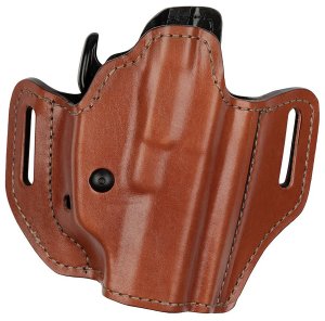Bianchi 38351 Allusion Assent Pro-Fit OWB Size 13 Tan Leather Belt Slide for Glock 17/22/Springfield XDS/Ruger American Pistol